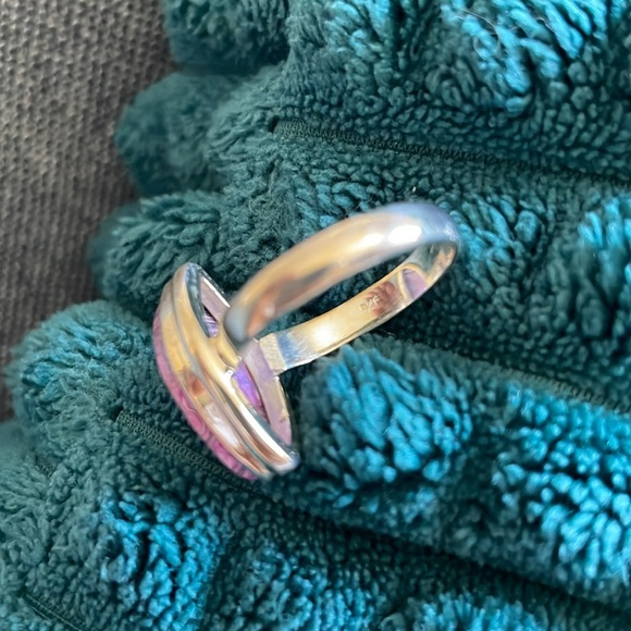 Purple dyed laguna lace agate ring - Picture 5 of 5